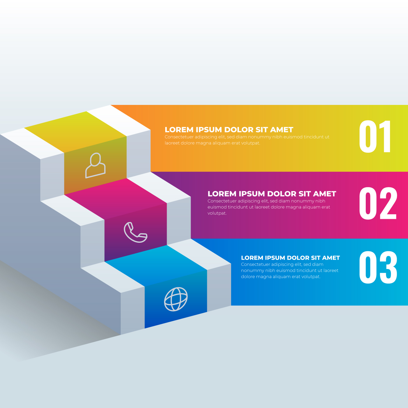 abstract 3d infographic colored vector - Vector Business free download