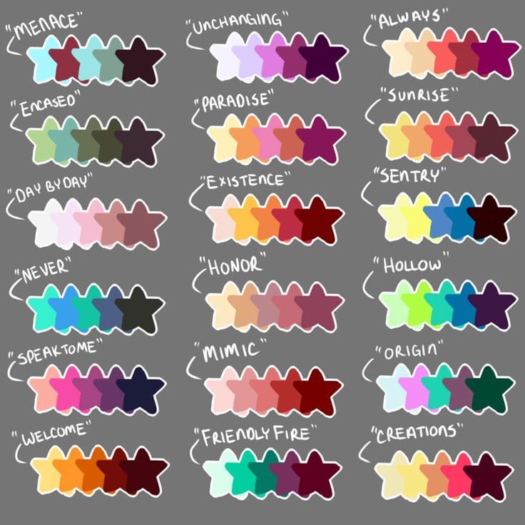 Color palettes adopts open~ by CookieDoArt on DeviantArt