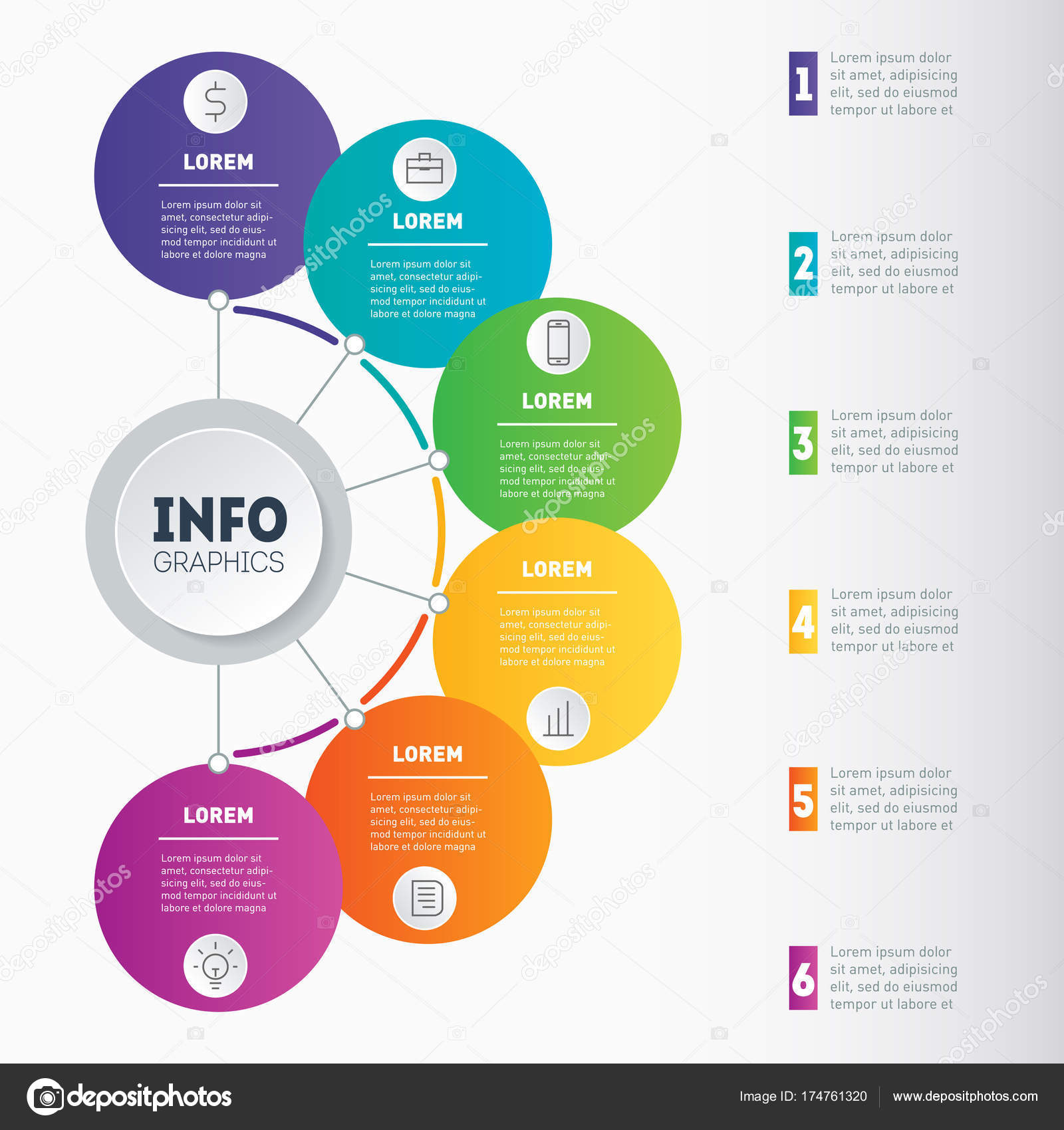 Vector Infographic Basic Components Business Technology Education Process Business Concept ...