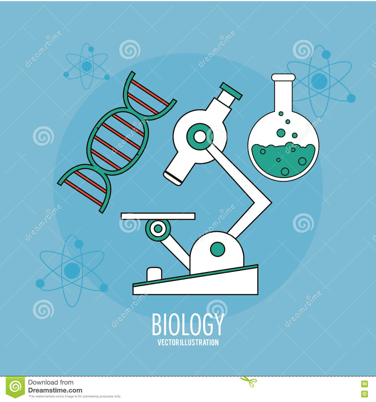 Biology Design. Lab Icon. Flat Illustration, Vector Stock Vector - Illustration of flask ...