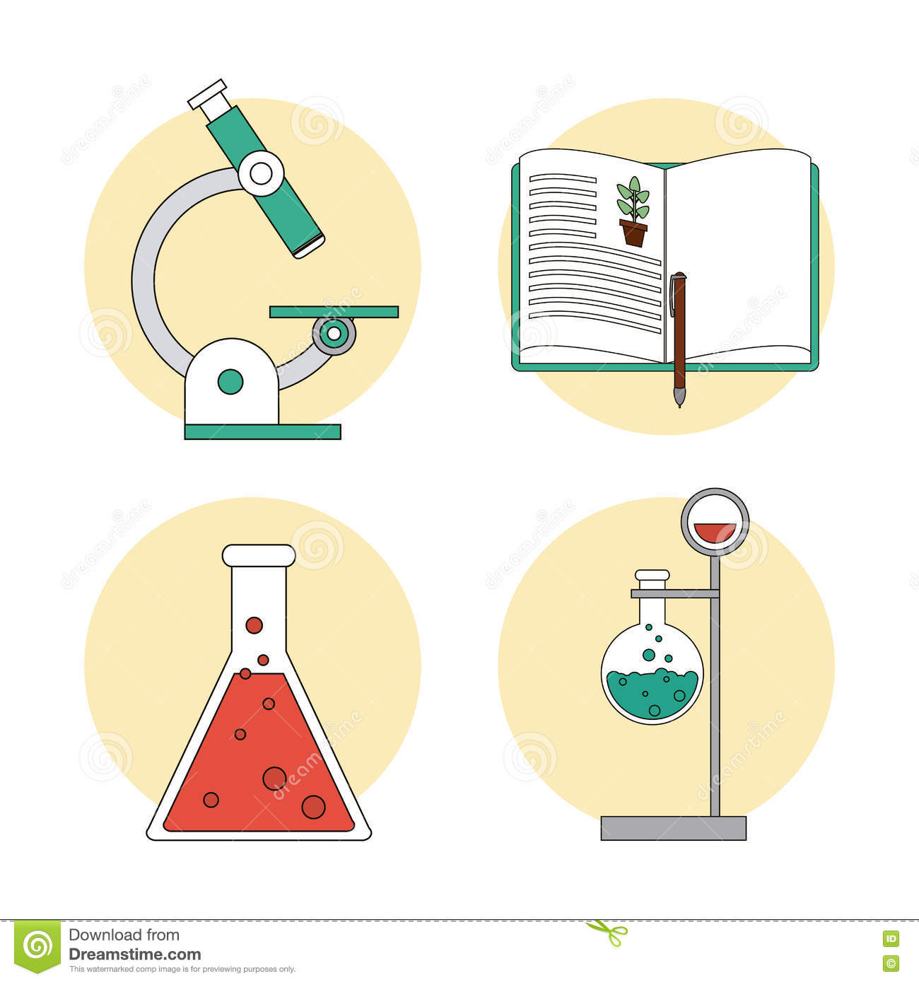 Biology Design. Lab Icon. Flat Illustration, Vector Stock Vector - Illustration of experiment ...