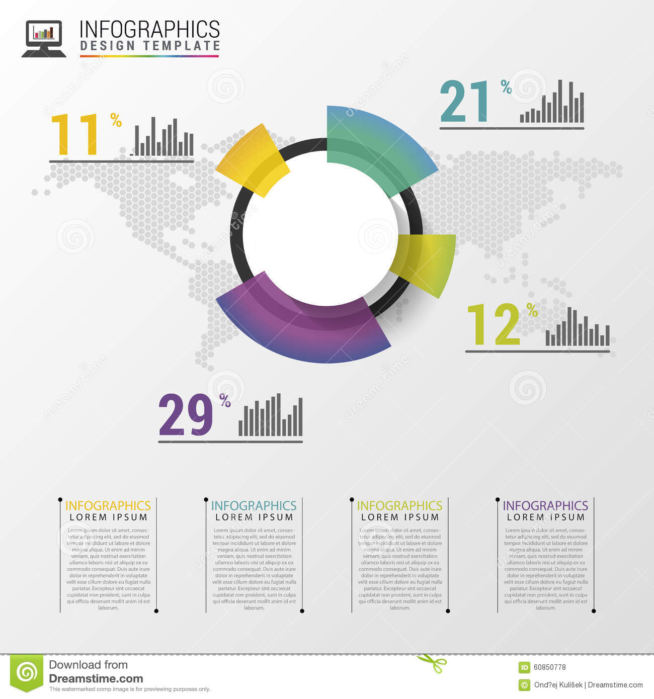 Pie chart infographic template 7 options Vector Image