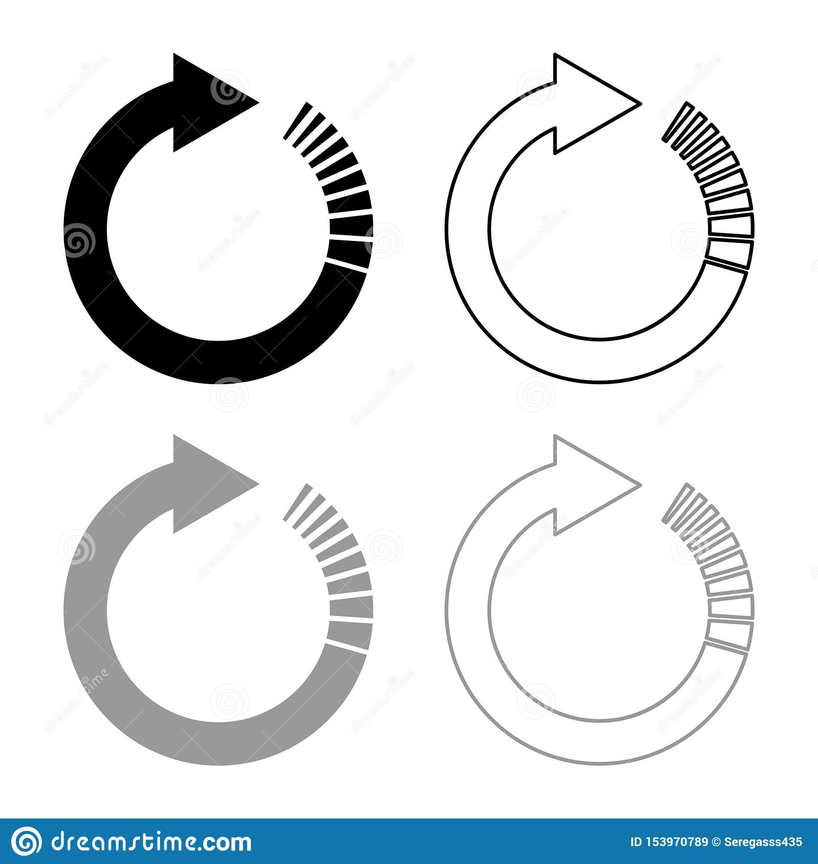 Set Of Black Arrow Circle Icons Stock Illustration - Download Image Now - iStock