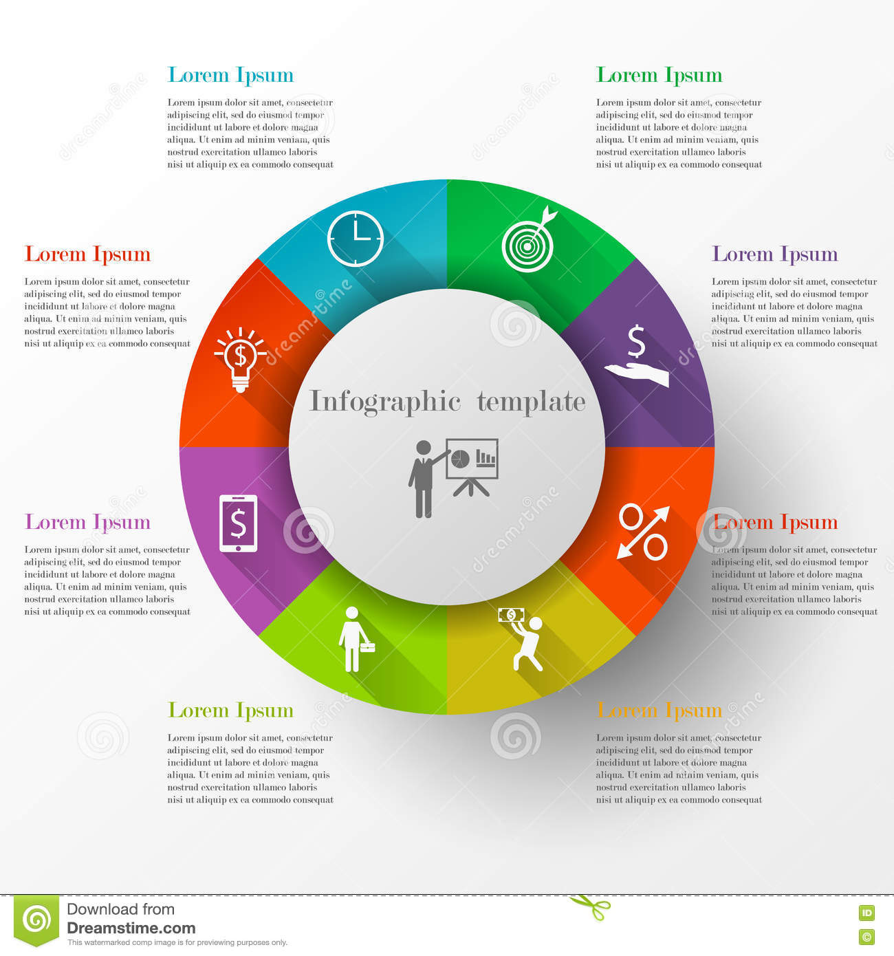 Circle infographic template with 9 options Vector Image