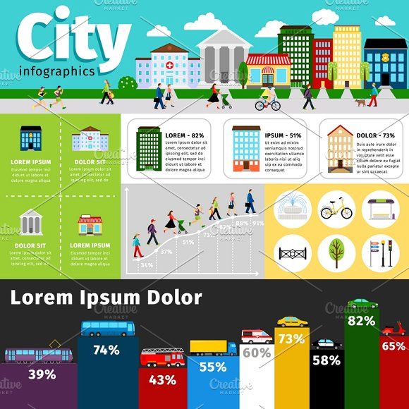 Infographic city Royalty Free Vector Image - VectorStock