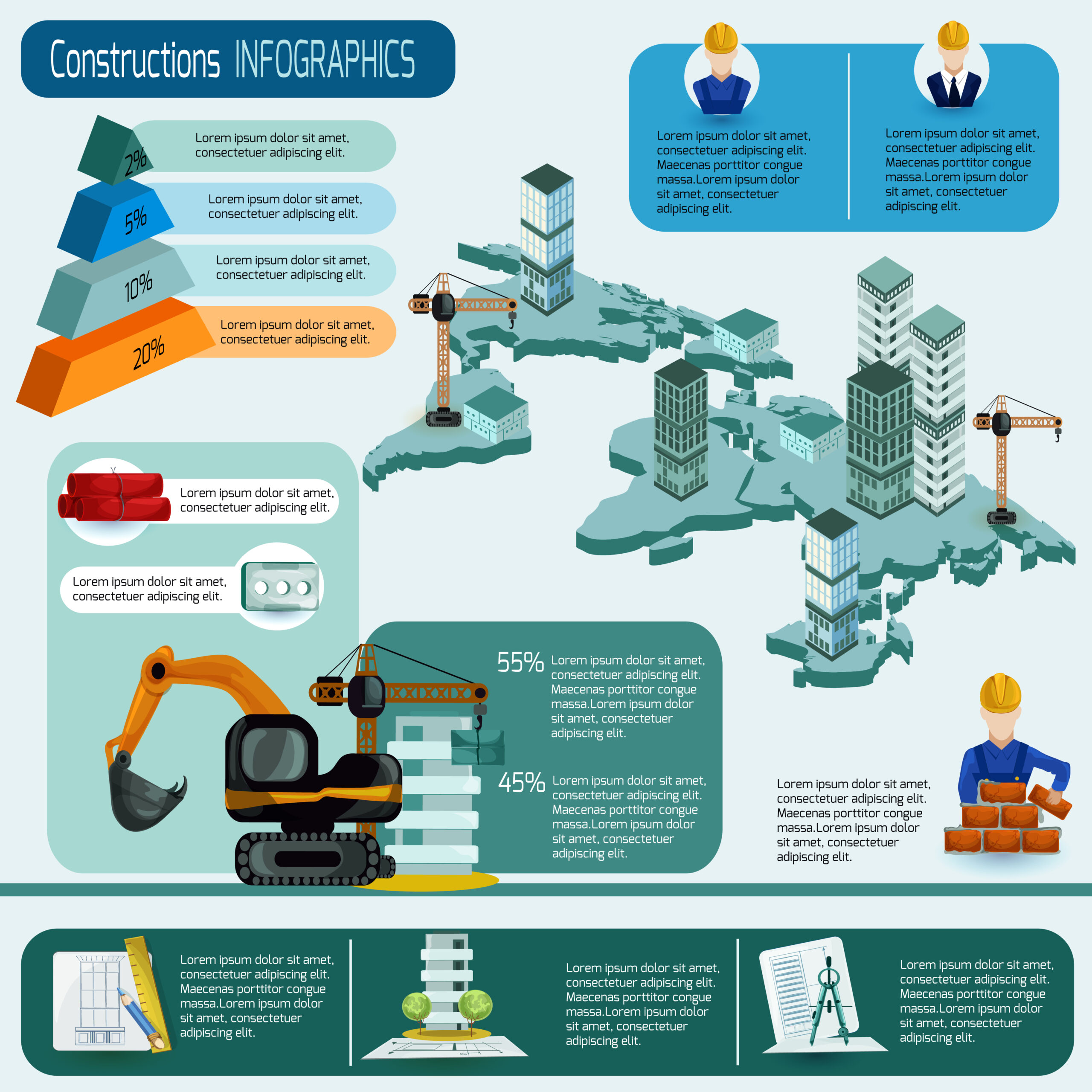 Construction infographic set Royalty Free Vector Image