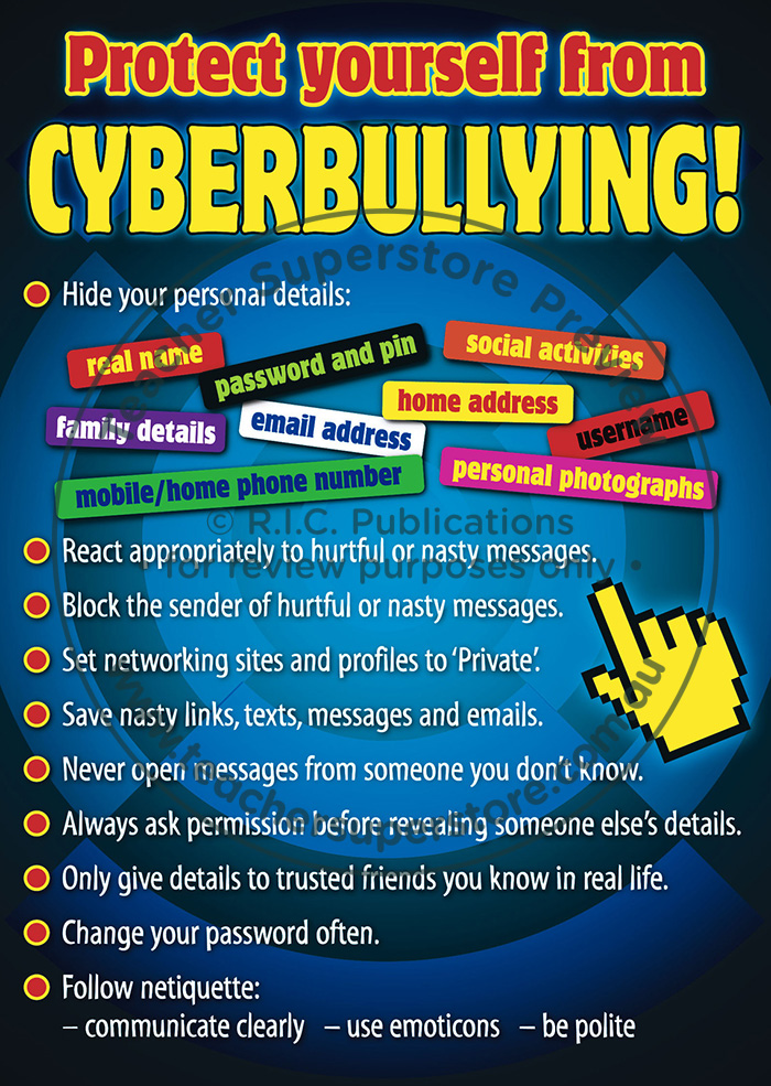 Bullying in a Cyber World Poster: Ages 8-15 - R.I.C. Publications Educational Resources and ...