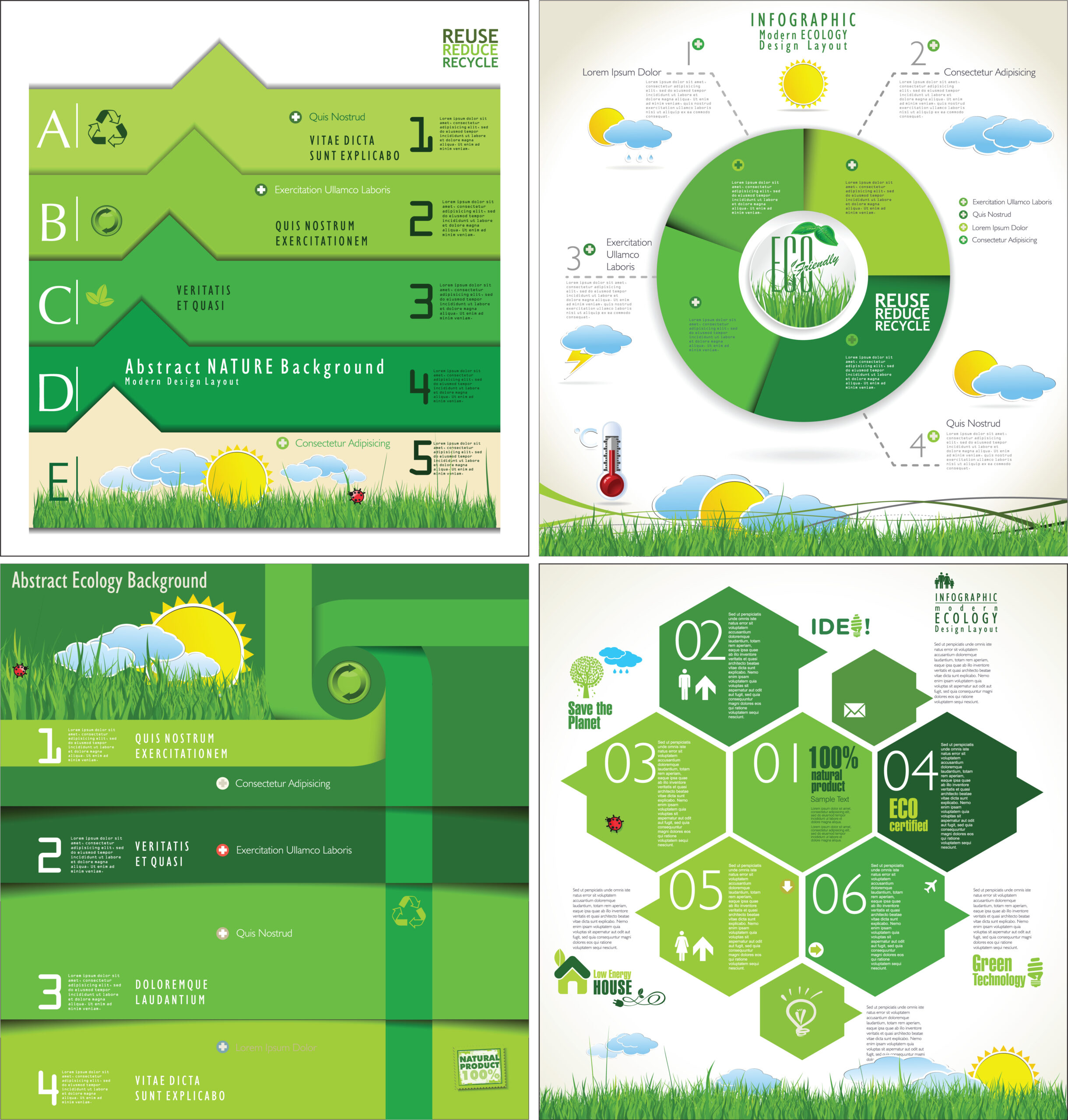 Flat Ecology Infographic Set - Vector download
