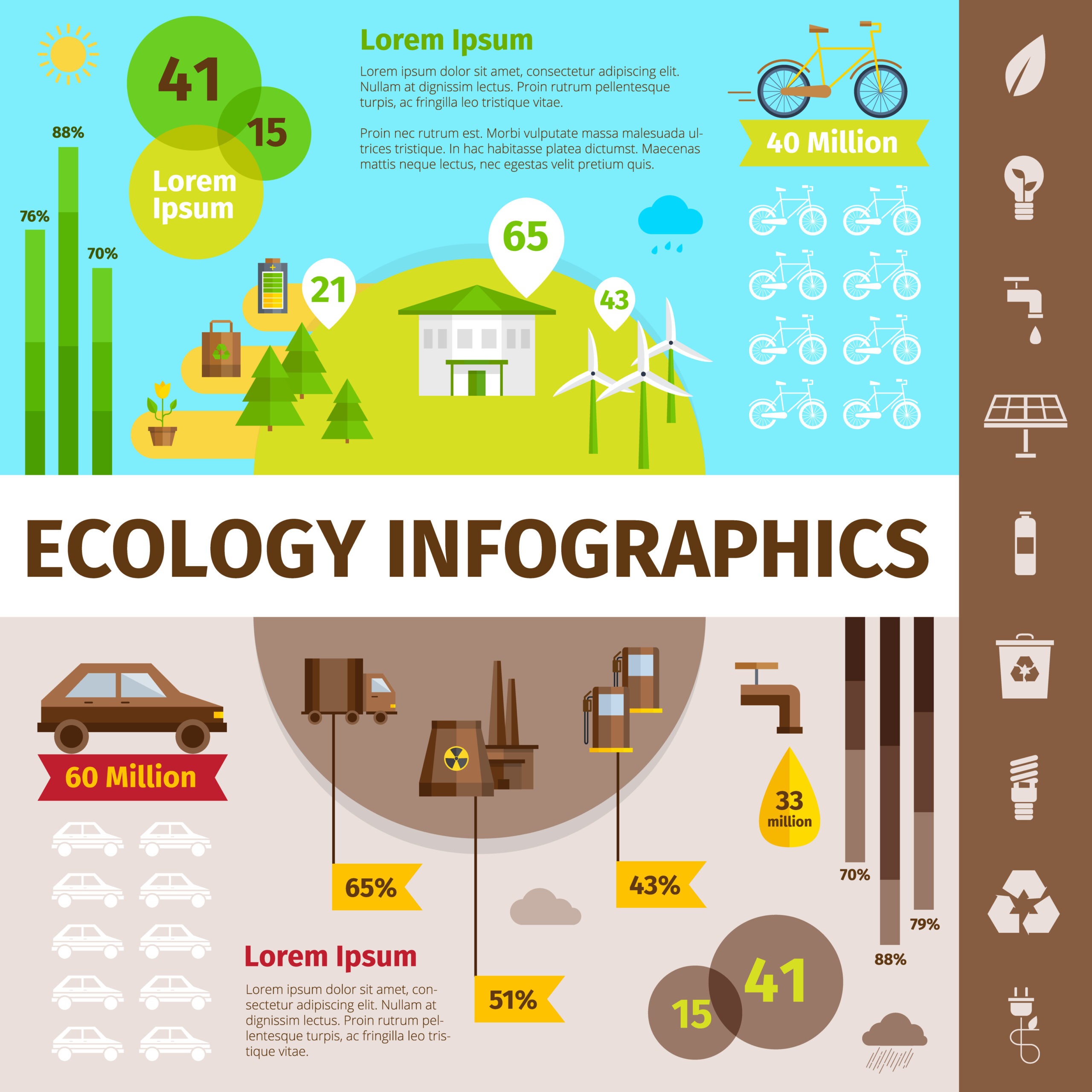 Ecology retro infographic set | Peecheey