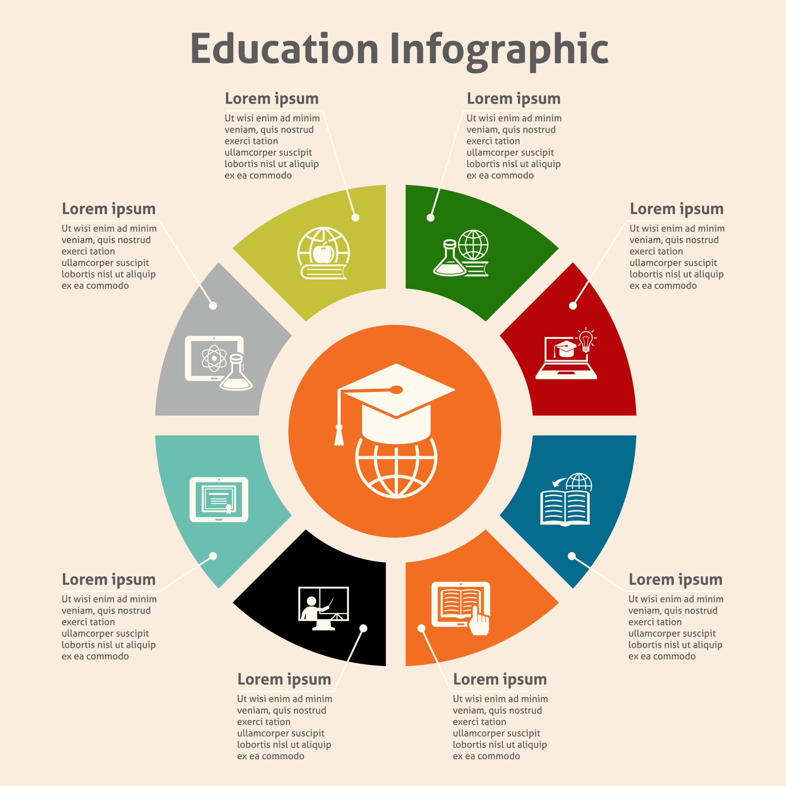 Set Of Various Education Infographics Elements Stock Illustration - Download Image Now - iStock