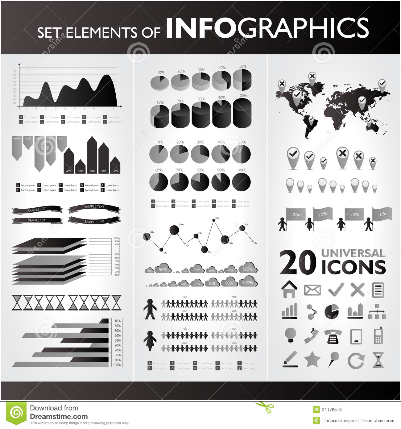 Black and white infographic with options Vector | Free Download