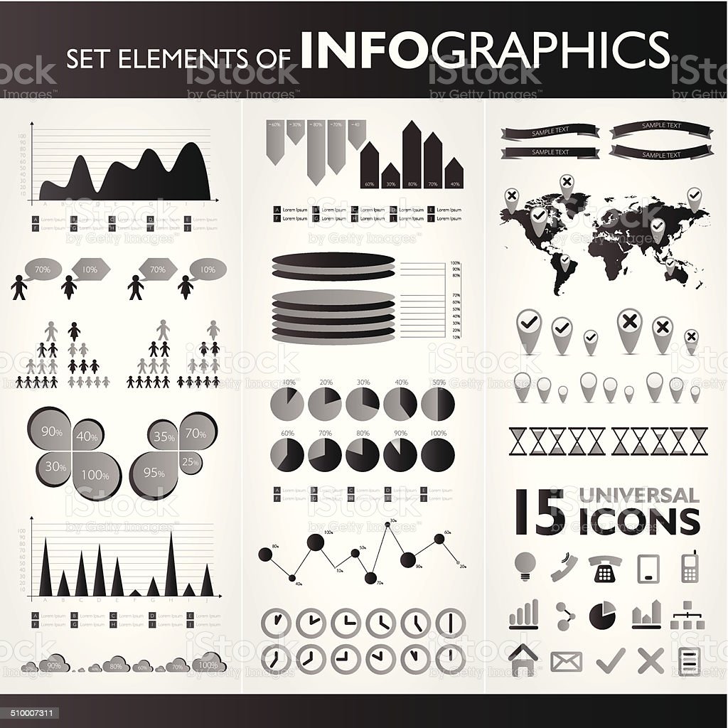 Black And White Modern Spiral Infographics Stock Vector - Illustration of website, design: 56048166