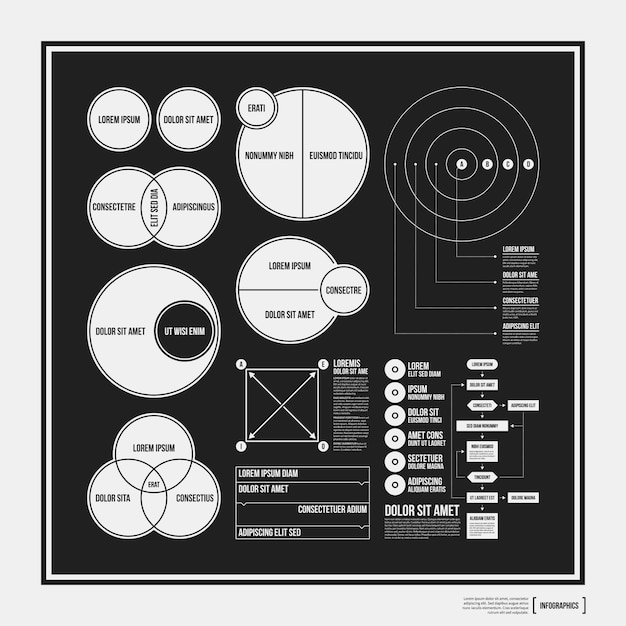 Free Vector | Black and white infographic template