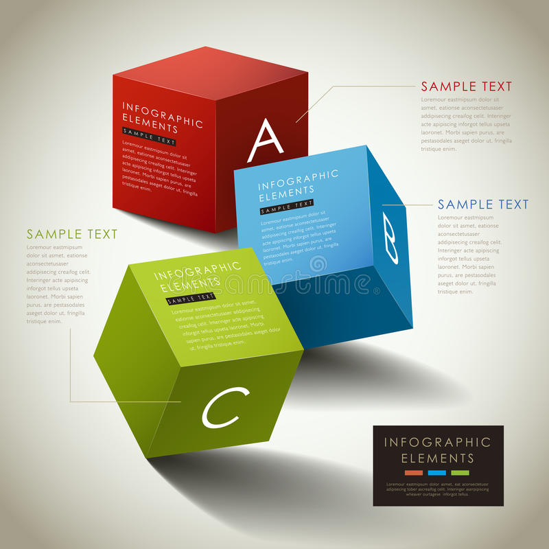 Infographics box square with 4 paper data Vector Image