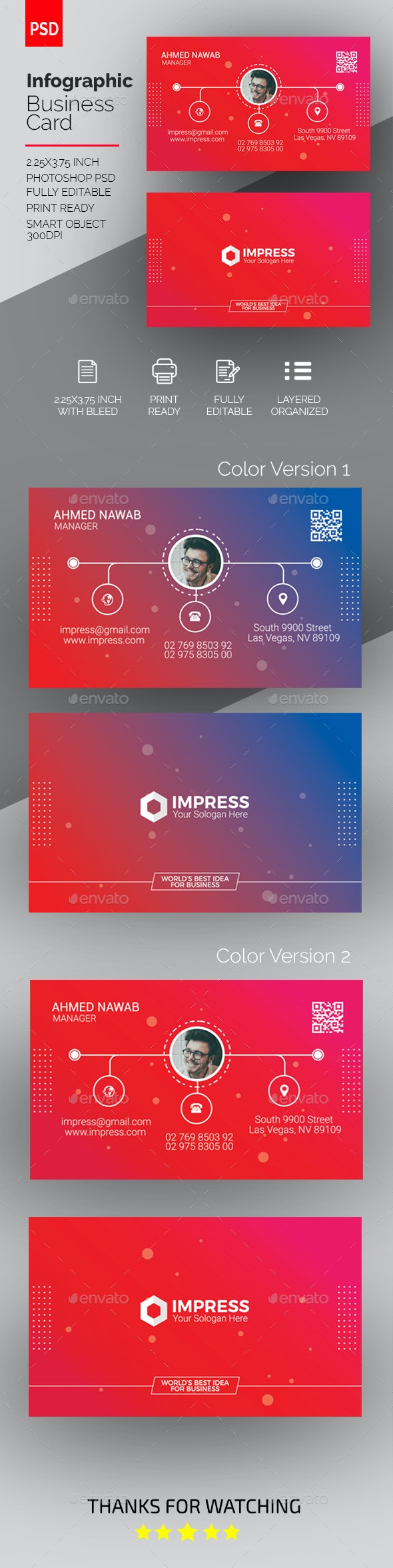 Infographic Business Card by anis88 | GraphicRiver