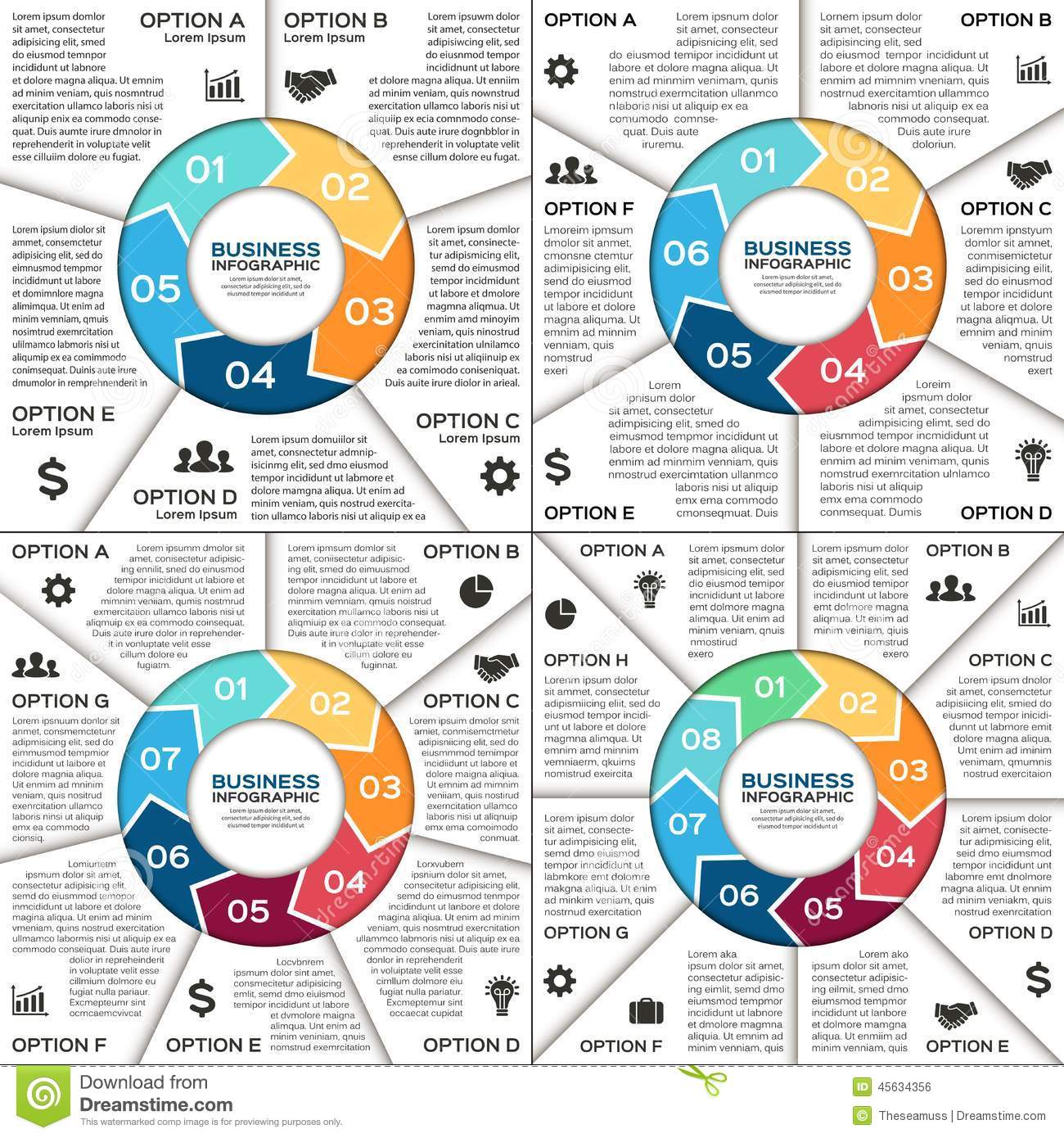 Circle Infographic Diagrams. PSD, EPS, AI. by Infographic_Templates