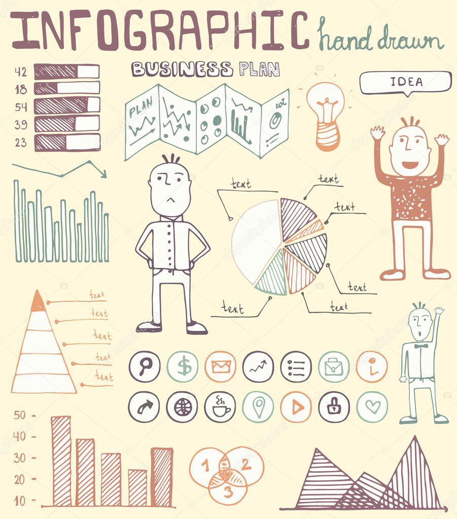 Creative hand drawn infographics vector - Vector Business free download