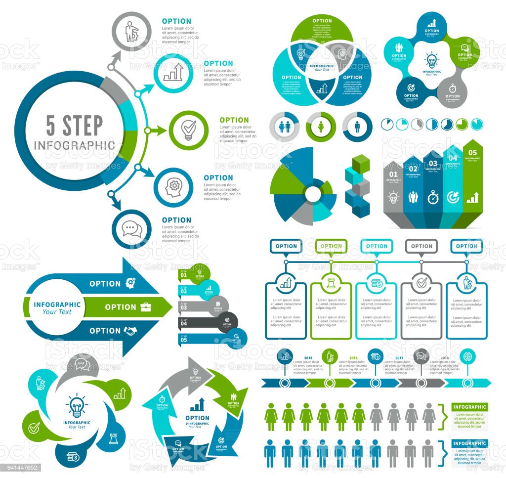 Infographics Elements - Vector Set 7 ~ Presentation Templates on Creative Market