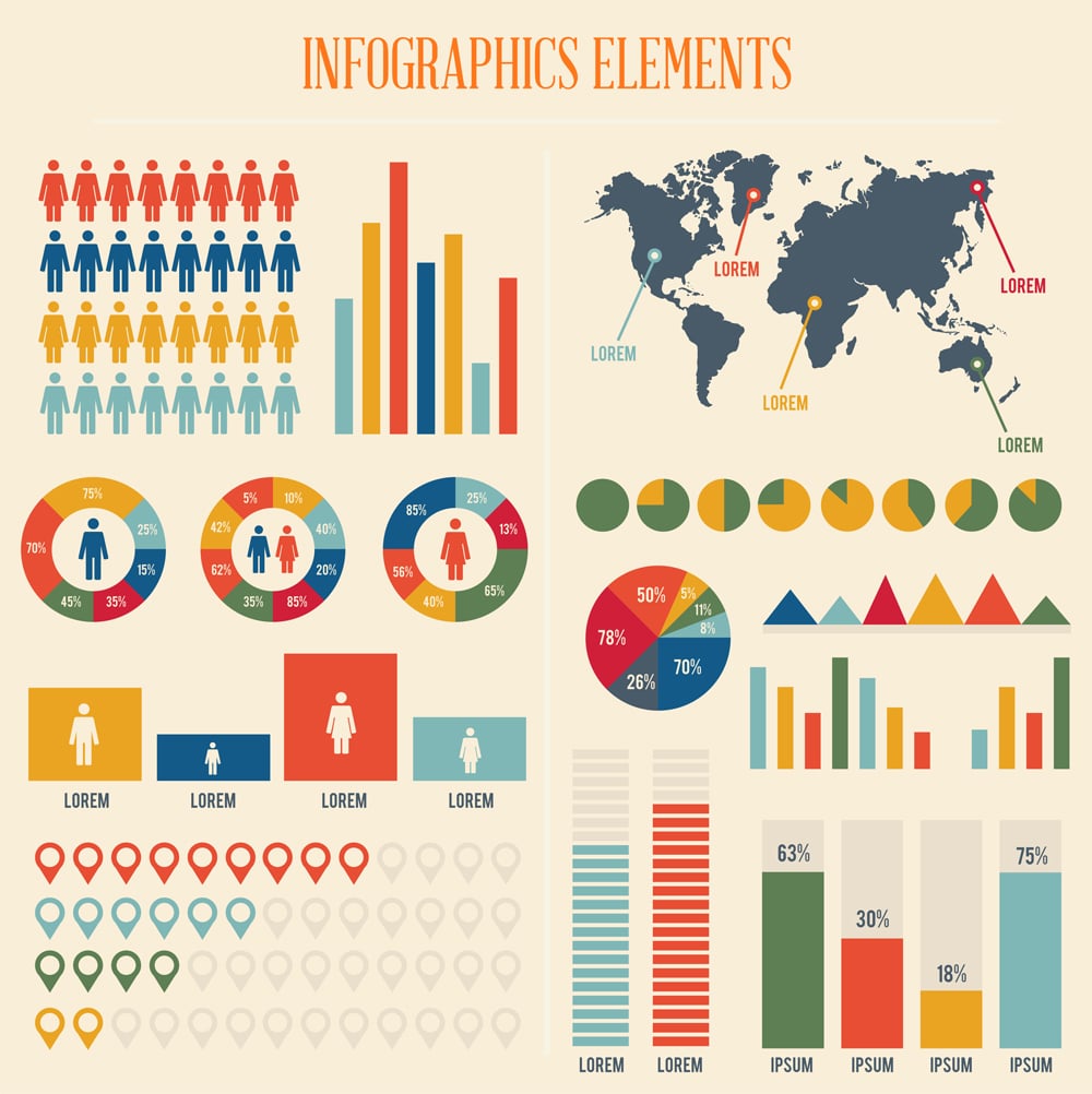 Infographic elements (v1) By Infographic Paradise | TheHungryJPEG.com