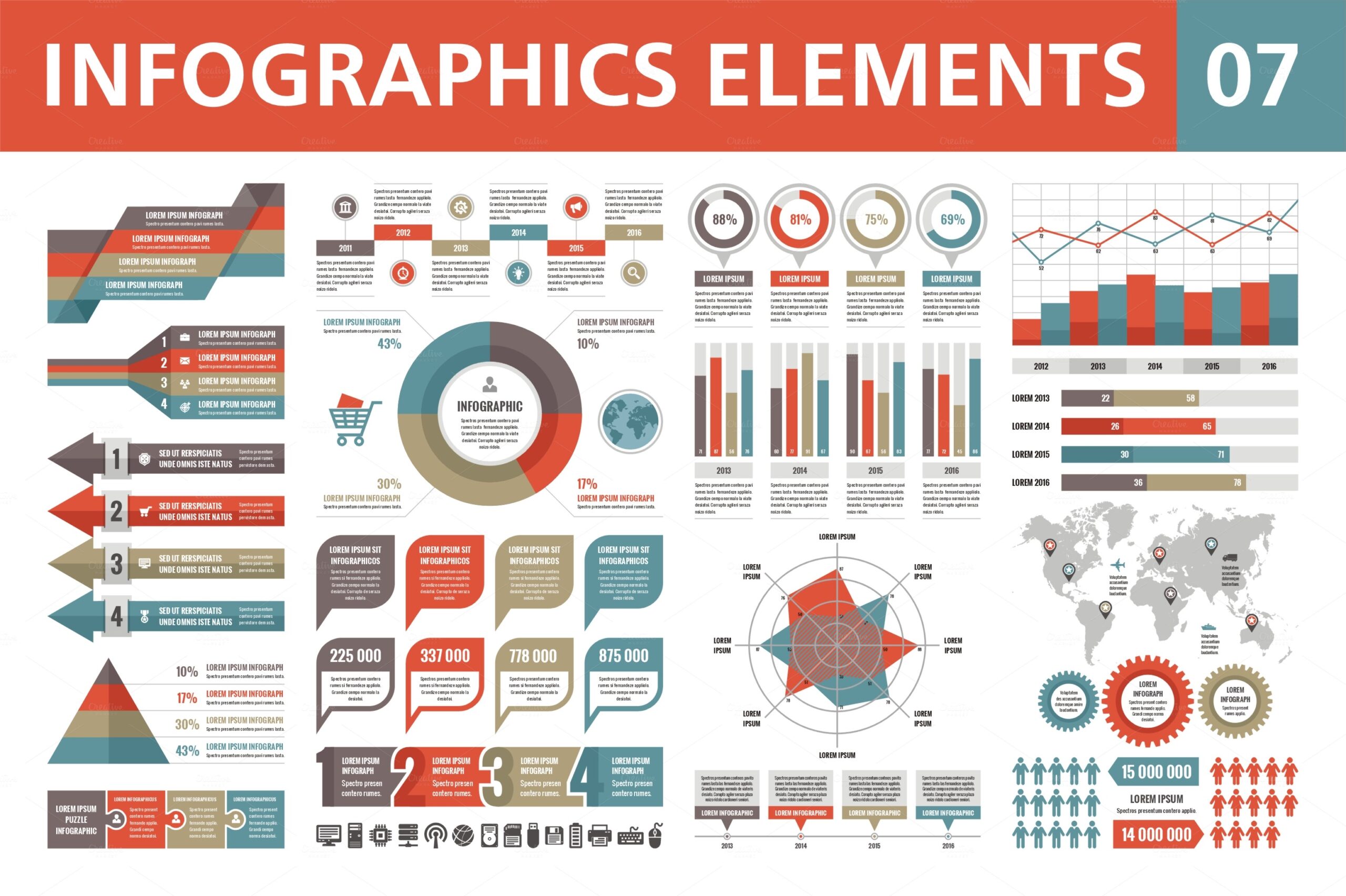 Infographic Elements Collection 137201 Vector Art at Vecteezy