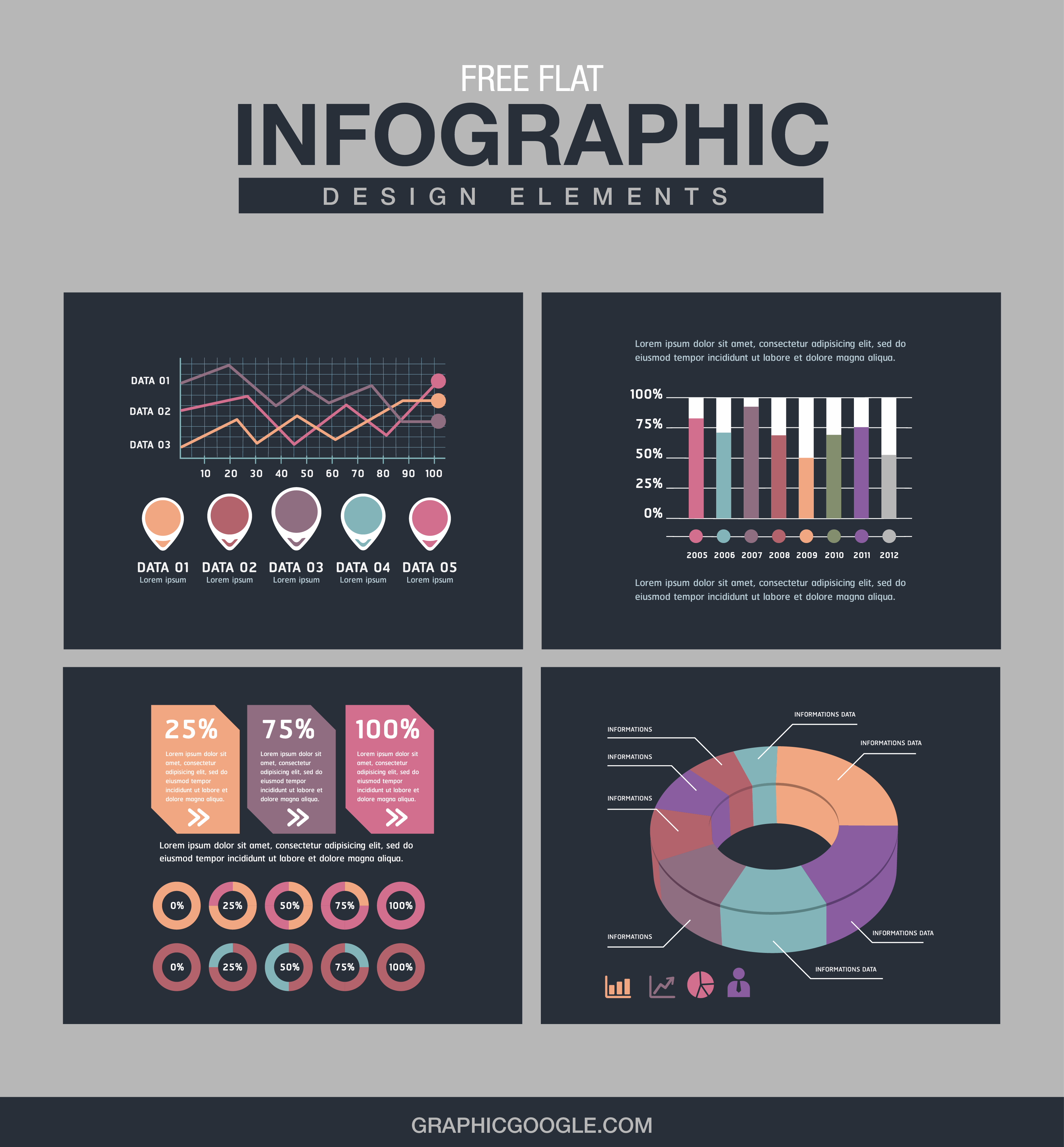 Infographic elements collection | Free Vector
