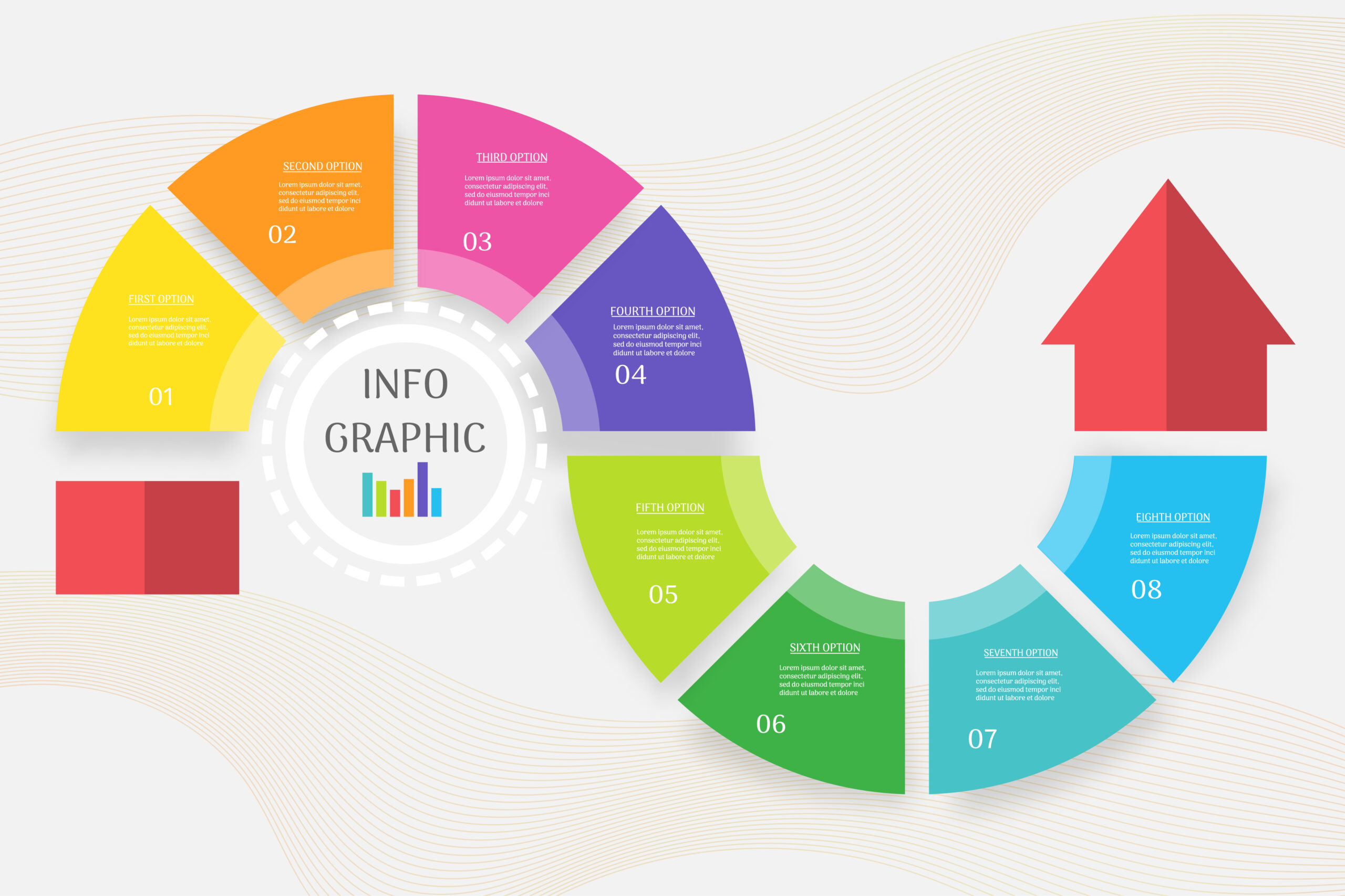 Set of elements for infographics charts graphs Vector Image
