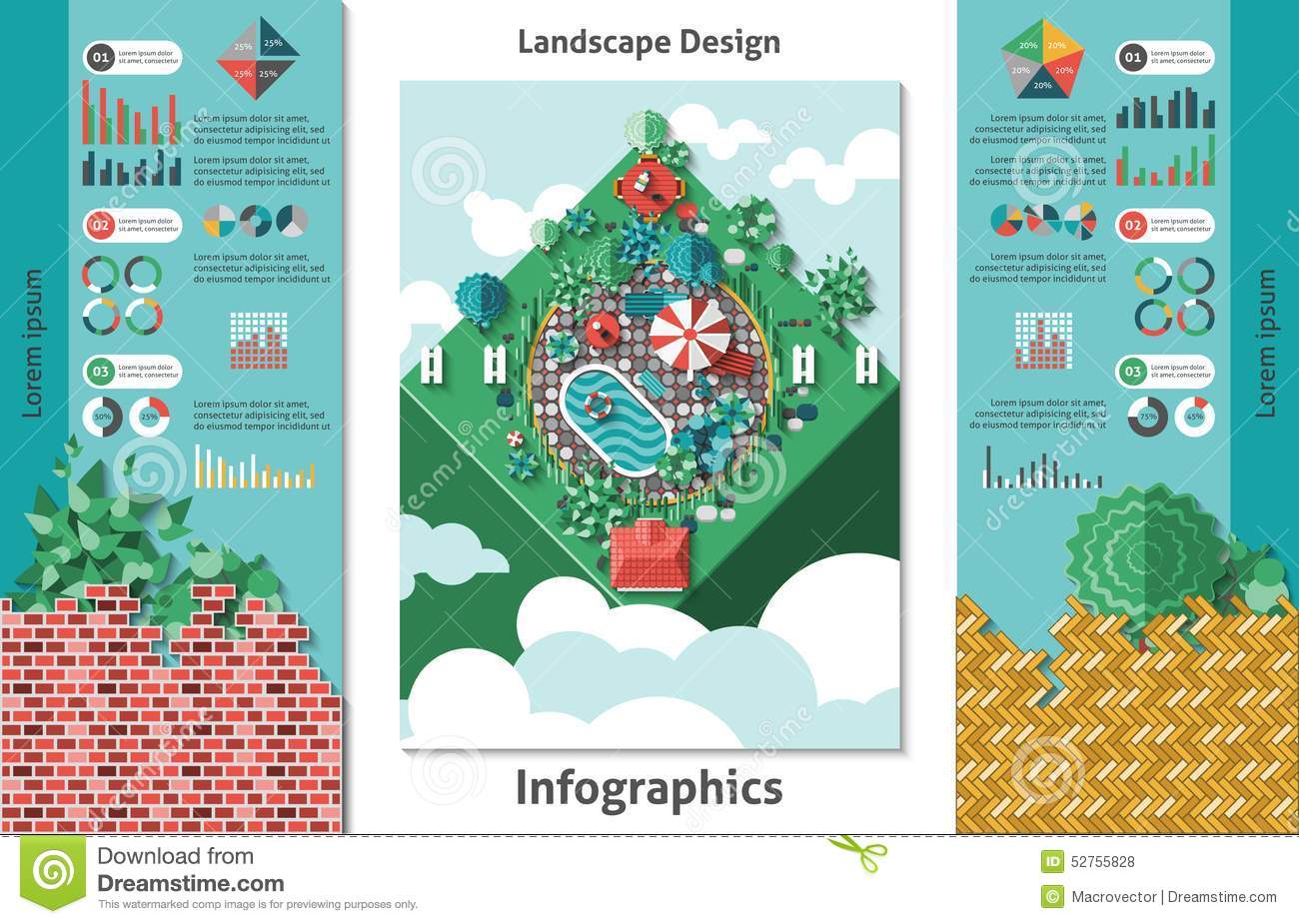 Ecology Infographic Poster Town Natural Landscape Icons-vector Misc-free Vector Free Download