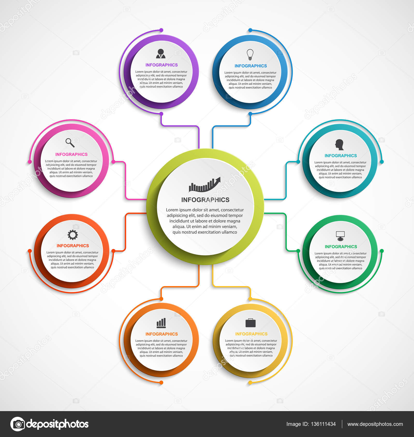 Infographic design organization chart template. Infographics for business presentations or ...