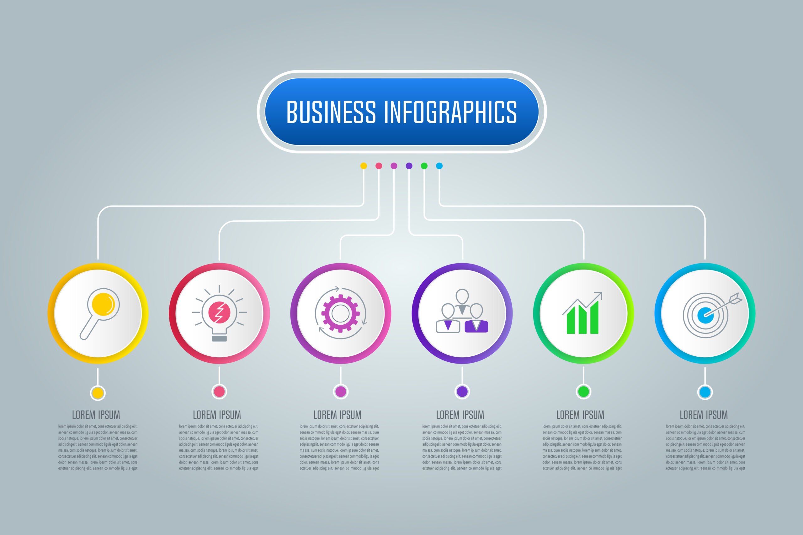 Infographic design organization chart template for business presentations, information banner ...