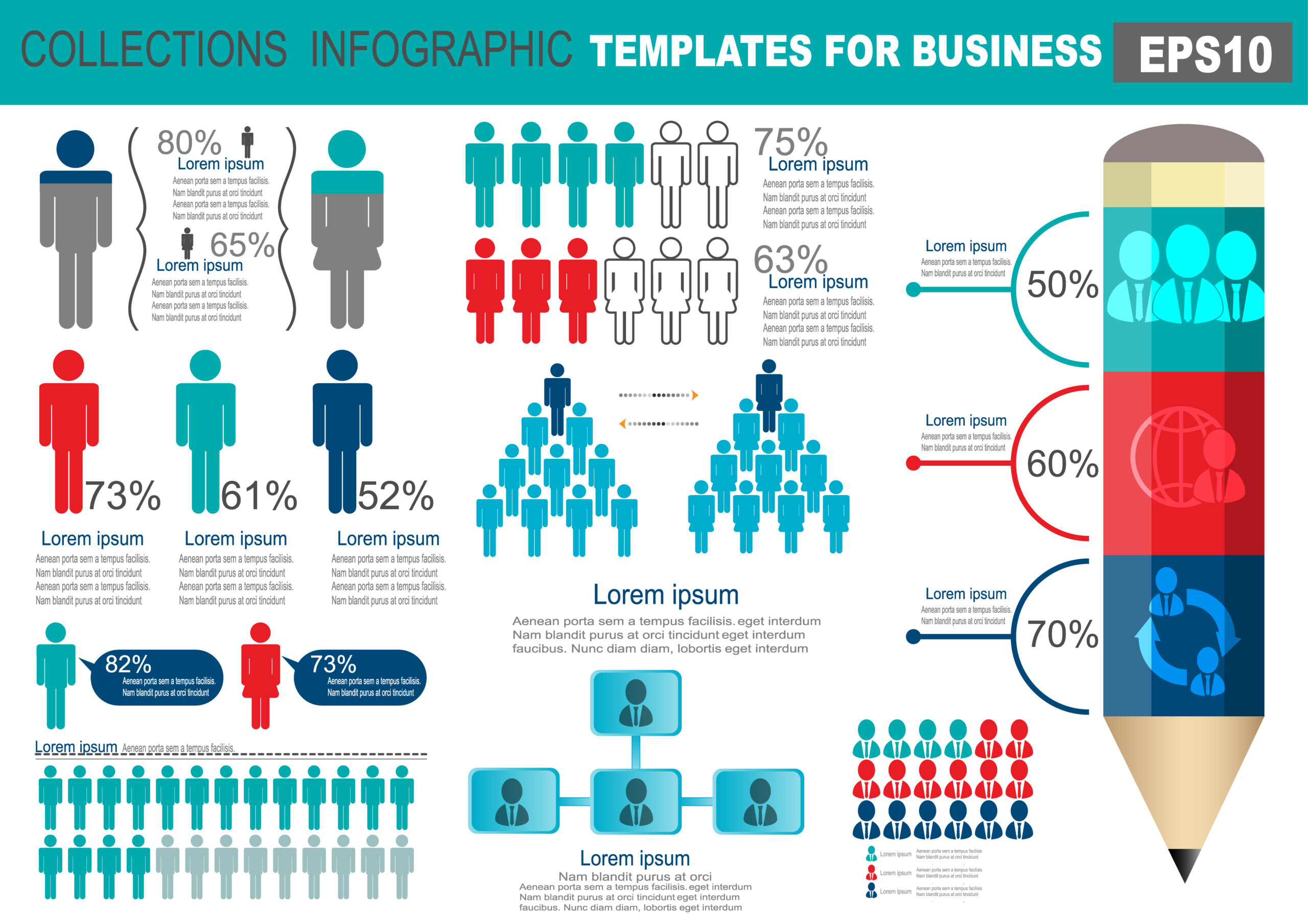 Collection Of Infographic People Elements For Businessvector I Stock Illustration - Download ...