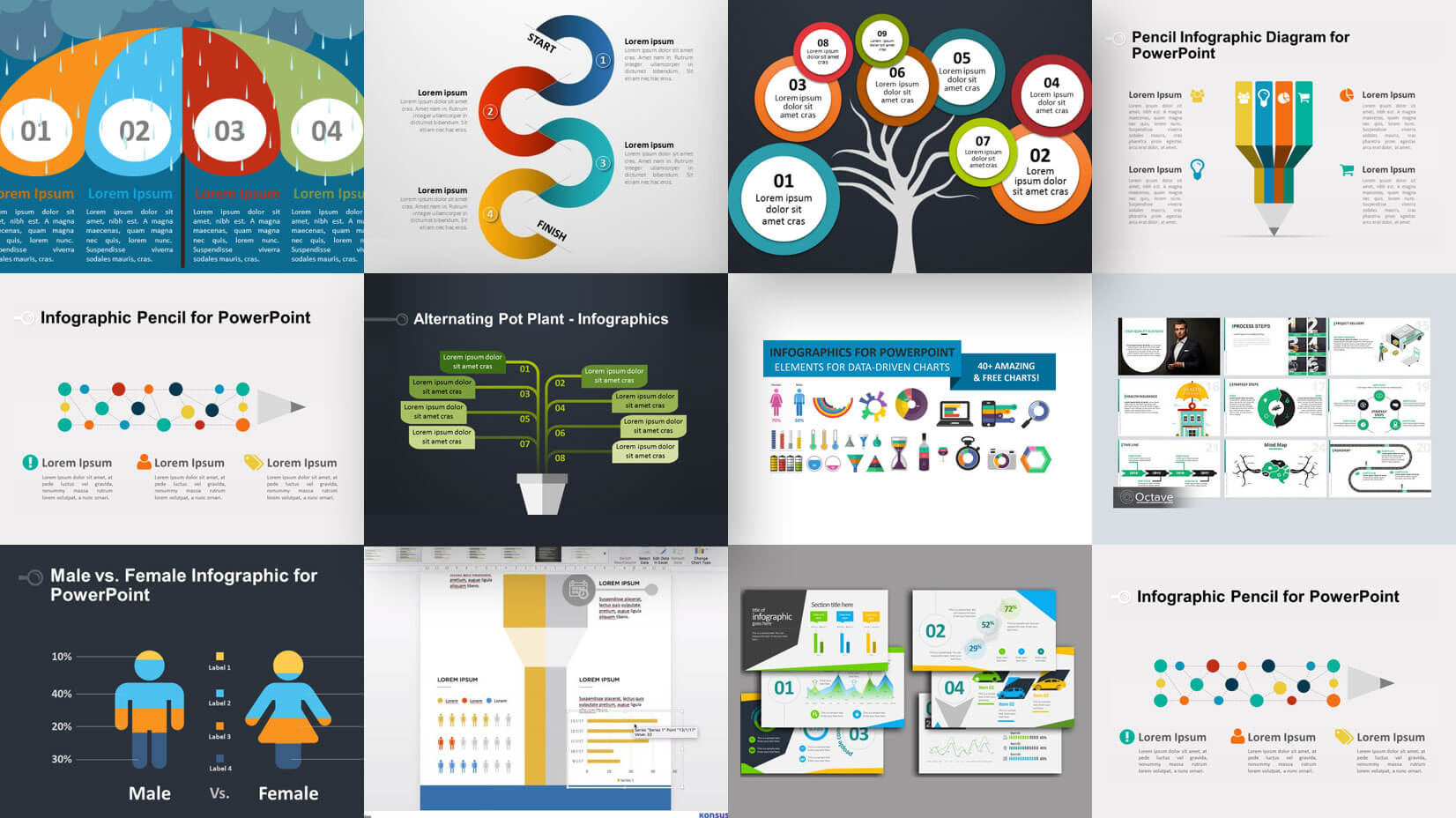 Creating Infographics with Powerpoint : Free Templates