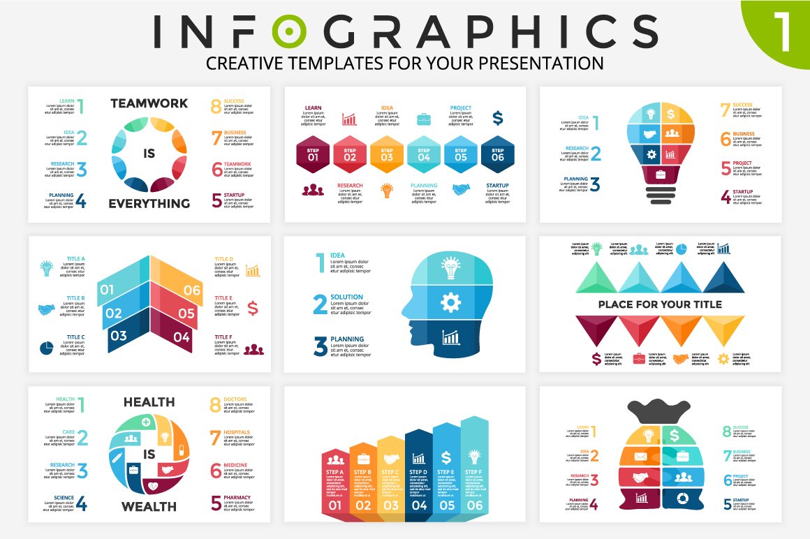 6 Infographic Business Concept | Creative Other Presentation Software Templates ~ Creative Market