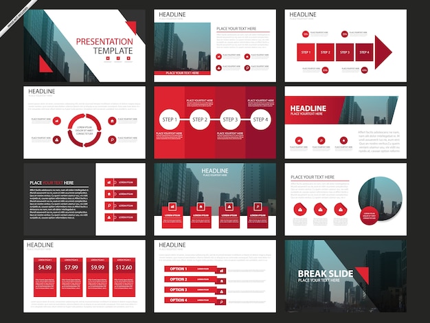 Free Red Infographic Design Elements Vector - TitanUI