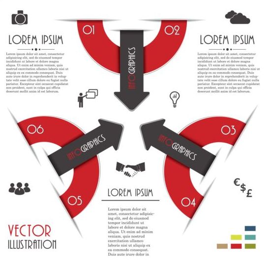 Dark red infographic template vectors 15 free download
