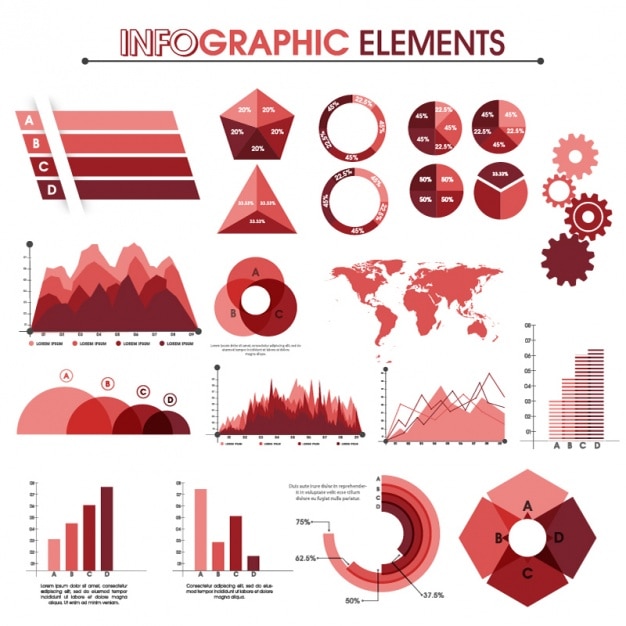 Red And Gray Colour Infographics Stock Vector - Illustration of arrow, background: 55870122