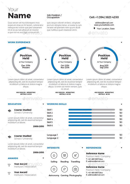 Creative Infographic Resume - Download for Word