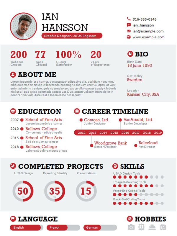 15+ Infographic Resume Templates, Examples & Builder