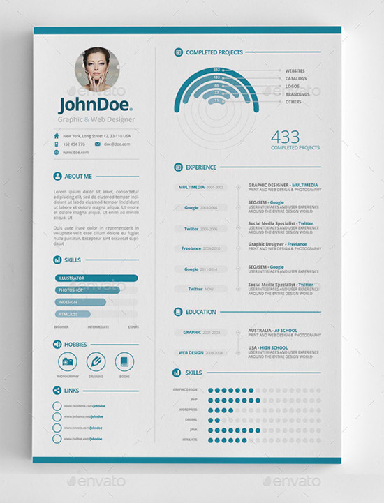 Infographic Resume Template For Freshers  Business Template Ideas