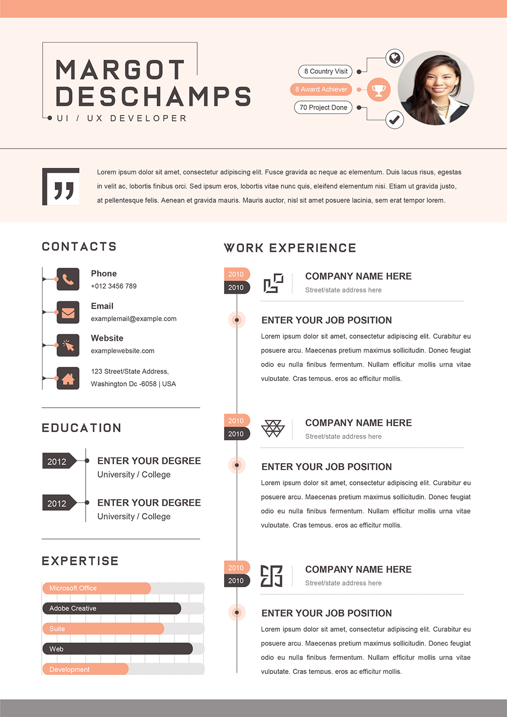 Infographic Cv Template - Database - Letter Templates