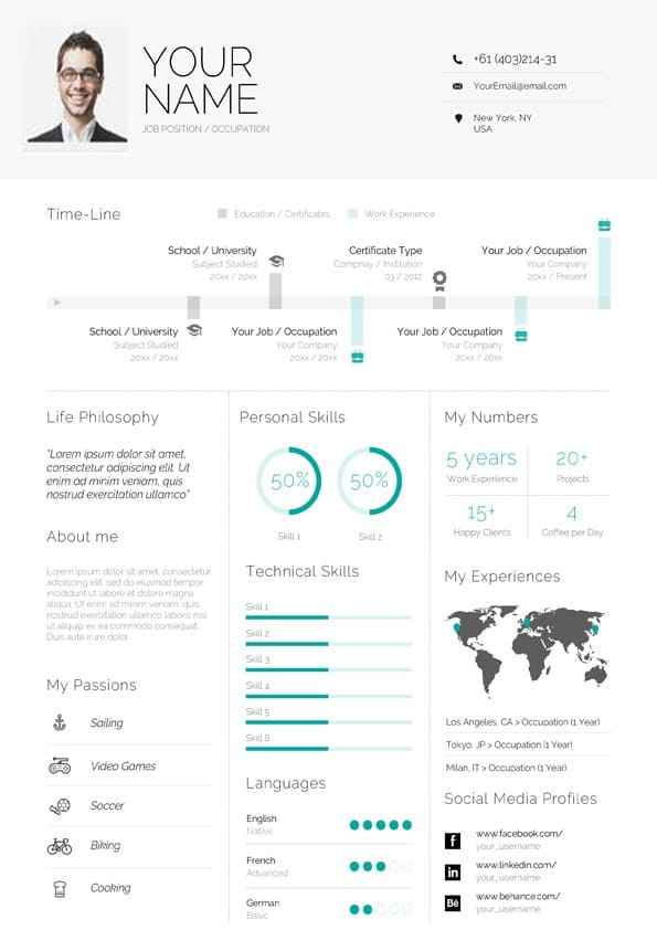 18+ Infographic Resumes - Free PSD, Vector AI, EPS Format Download | Free & Premium Templates
