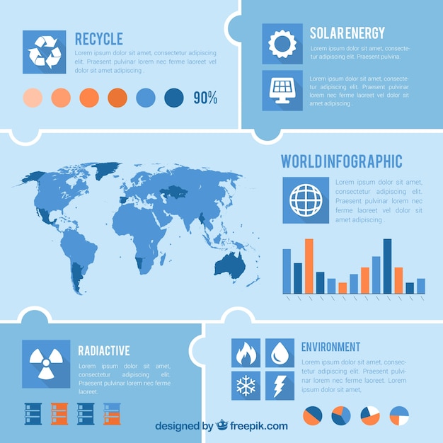 Environment, ecology infographic elements. Environmental risks, ecosystem. Template. Vector ...