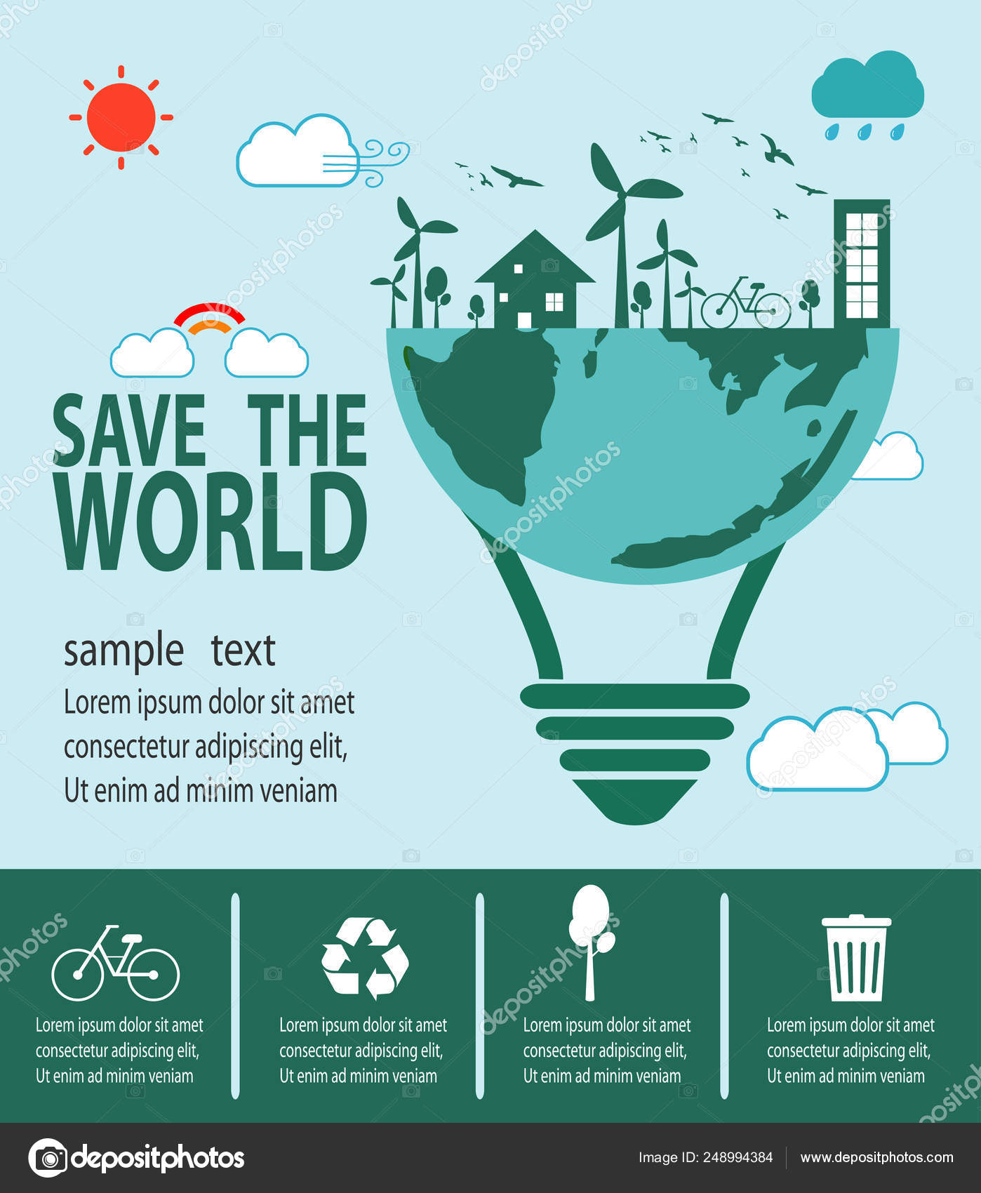Infographic of conserving environment Vector Image - 1314314 | StockUnlimited