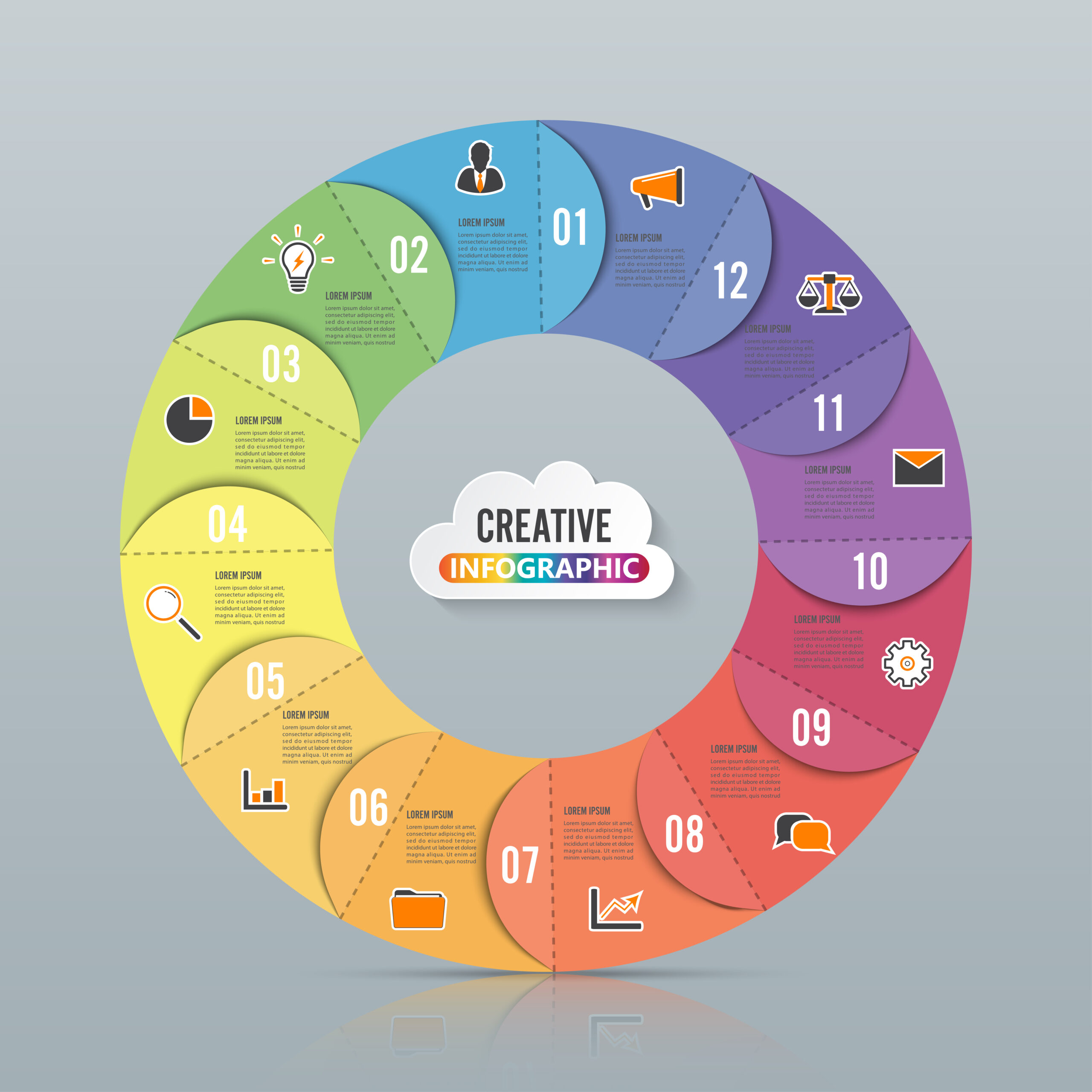 Circle chart infographic template with 12 options 692342 Vector Art at Vecteezy