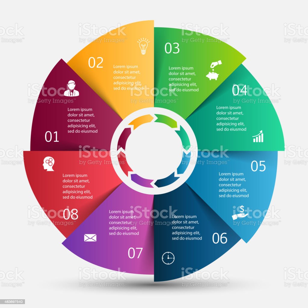 Circle infographic template four option 689754 Vector Art at Vecteezy