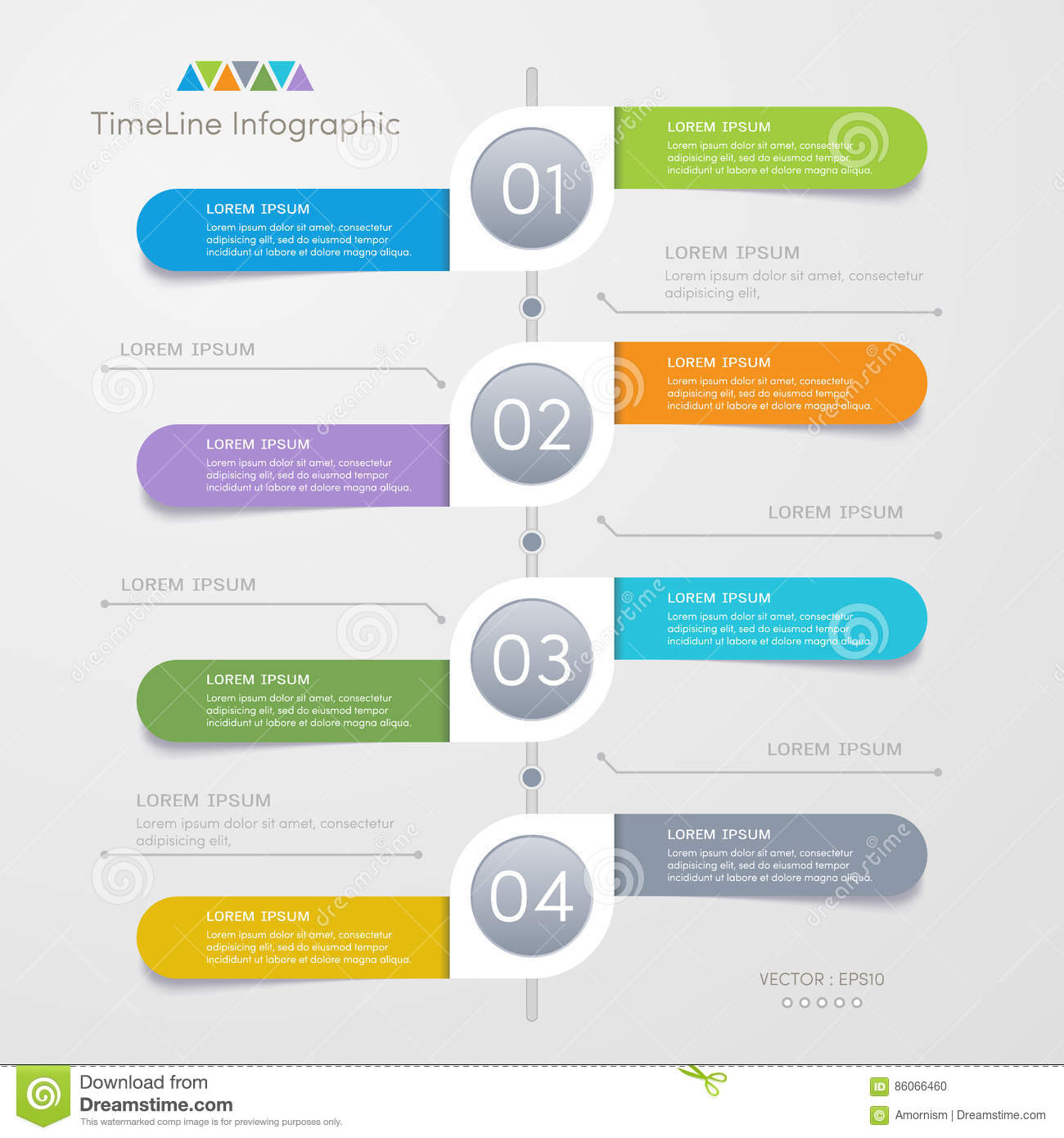 Business Infographic Timeline Process Template, Colorful Banner Text Box Desgin For Presentation ...
