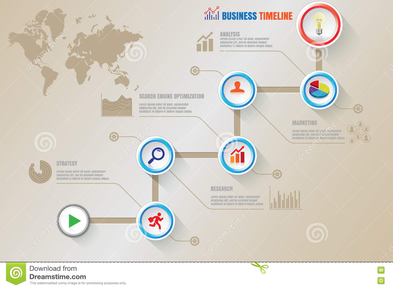 Infographic timeline process chart template Vector | Premium Download