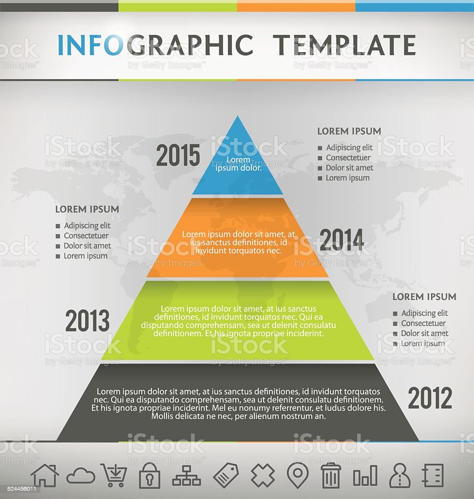 Pyramid Chart Flat Style Infographic Royalty Free Vector