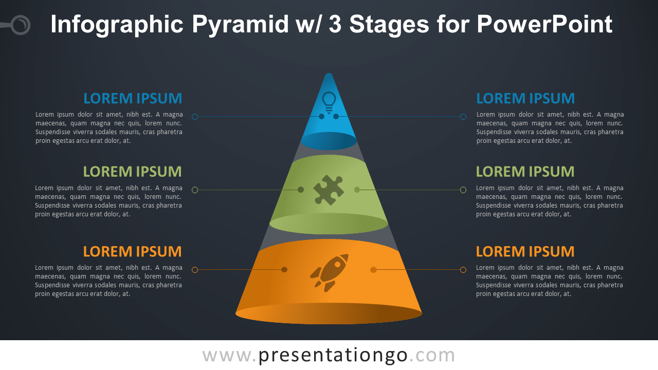 Pyramid Infographic Template with Three Elements | Nulivo Market