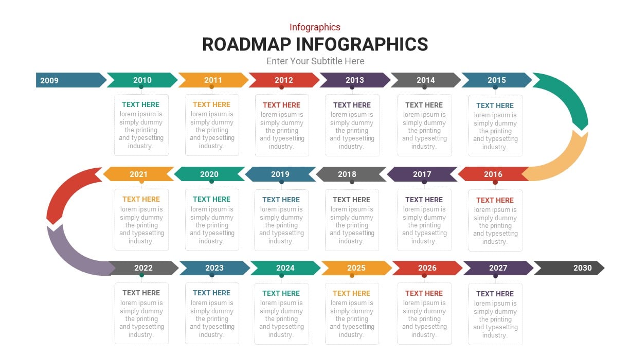 Free Process Roadmap Timeline Infographics For PowerPoint Templates | CiloArt