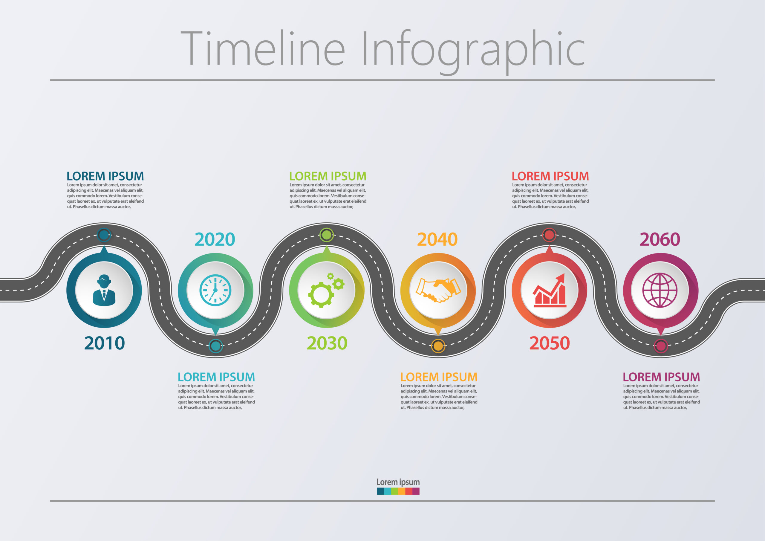 Roadmap with Milestones Infographic - Free Presentation Template for Google Slides and ...